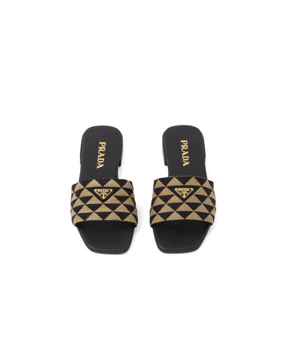 Prada Embroidered Slides