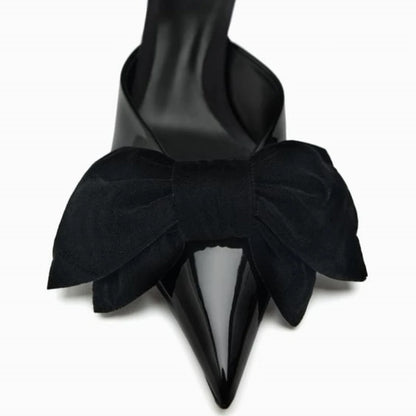 Zara velvet bow stilettos