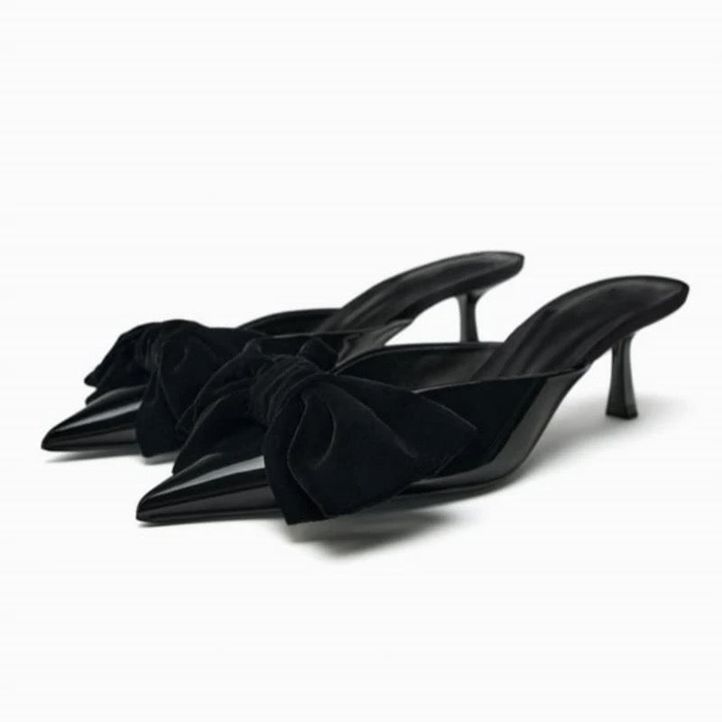 Zara velvet bow stilettos