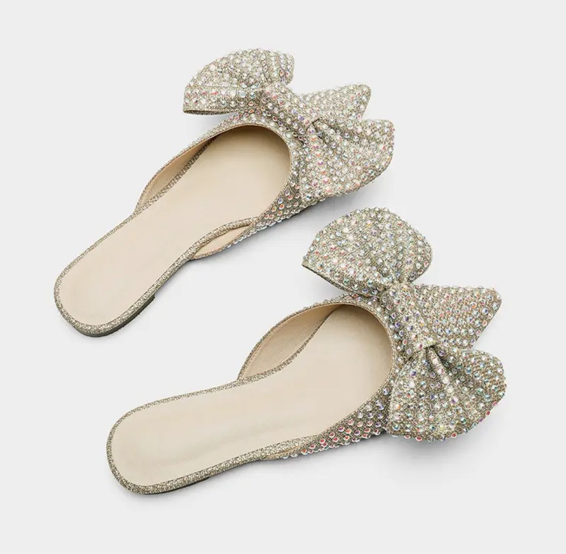 Rhinestone Bow Flats