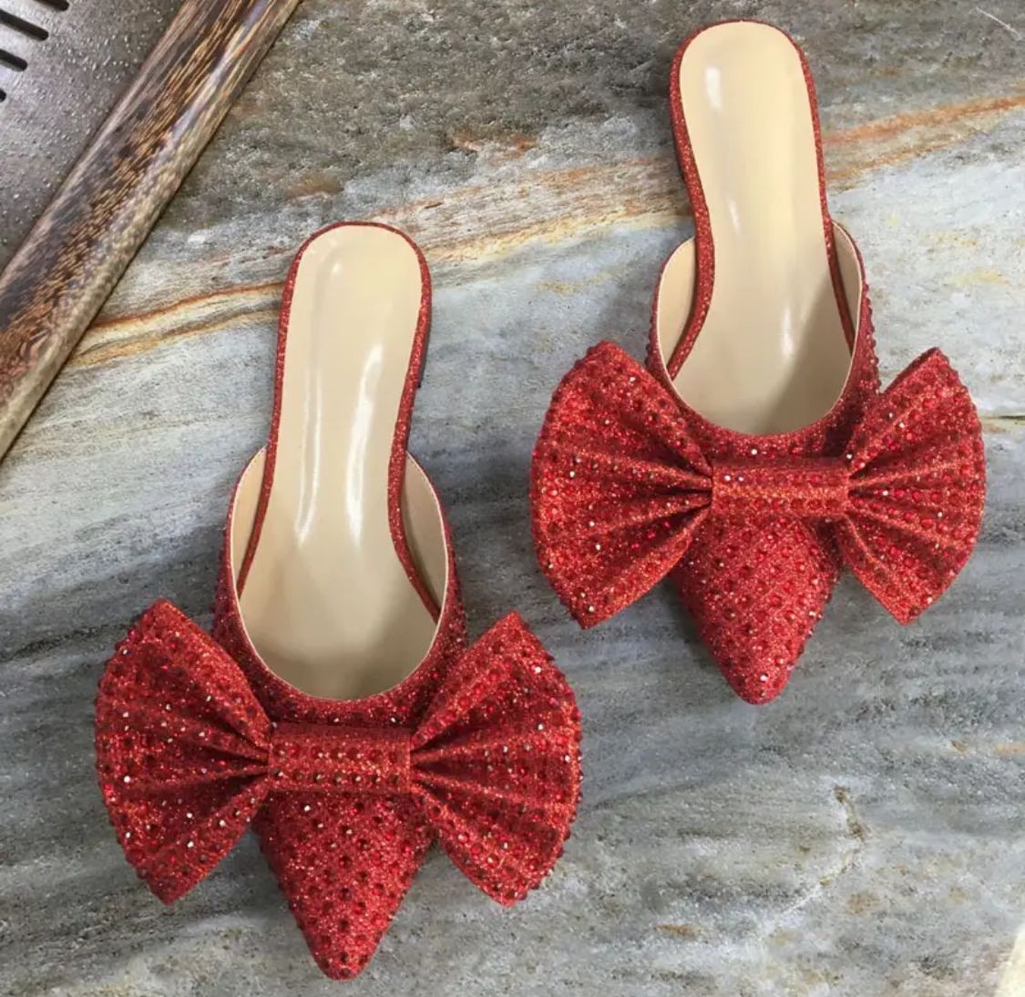 Rhinestone Bow Flats