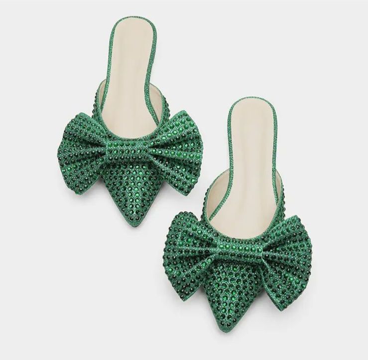 Rhinestone Bow Flats