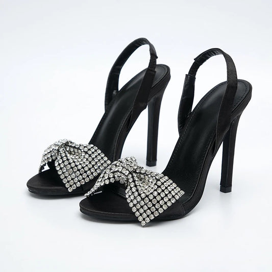 Zara Rhinestone bow heels