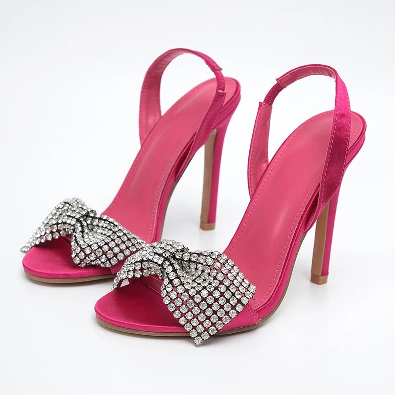 Zara Rhinestone bow heels